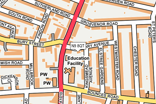 N9 8QT map - OS OpenMap – Local (Ordnance Survey) N9 8QT map - OS OpenMap – Local (Ordnance Survey)
