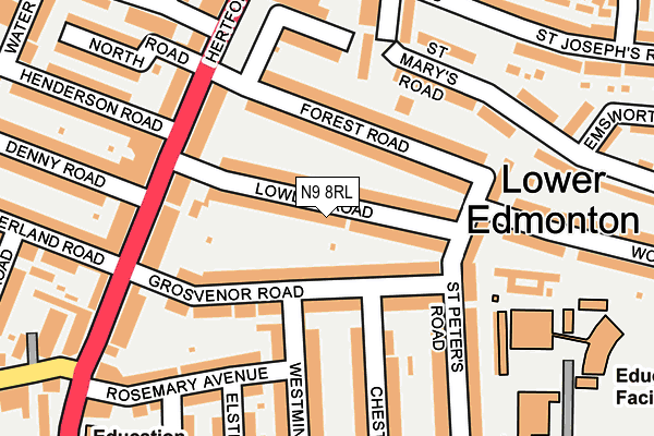 N9 8RL map - OS OpenMap – Local (Ordnance Survey) N9 8RL map - OS OpenMap – Local (Ordnance Survey)