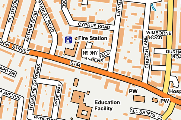 N9 9NY map - OS OpenMap – Local (Ordnance Survey) N9 9NY map - OS OpenMap – Local (Ordnance Survey)