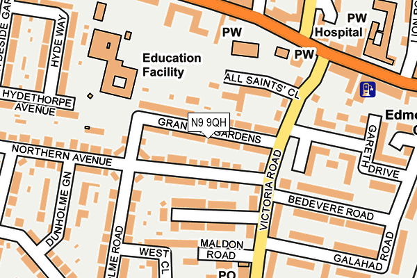 N9 9QH map - OS OpenMap – Local (Ordnance Survey) N9 9QH map - OS OpenMap – Local (Ordnance Survey)