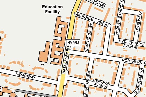 N9 9RJ map - OS OpenMap – Local (Ordnance Survey) N9 9RJ map - OS OpenMap – Local (Ordnance Survey)