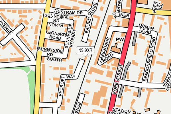 N9 9XR map - OS OpenMap – Local (Ordnance Survey) N9 9XR map - OS OpenMap – Local (Ordnance Survey)