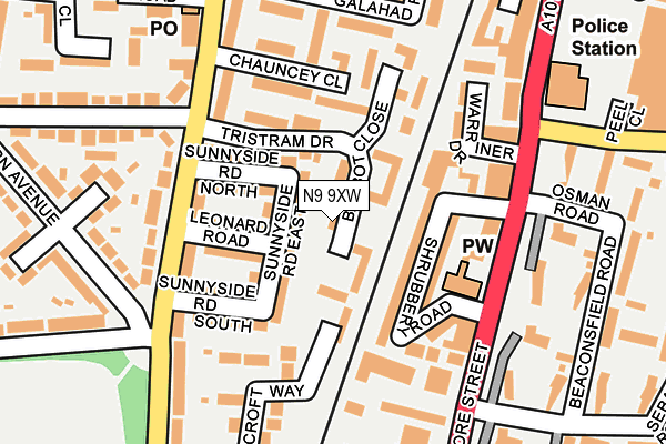 N9 9XW map - OS OpenMap – Local (Ordnance Survey) N9 9XW map - OS OpenMap – Local (Ordnance Survey)