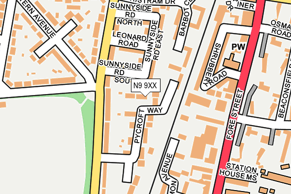 N9 9XX map - OS OpenMap – Local (Ordnance Survey) N9 9XX map - OS OpenMap – Local (Ordnance Survey)