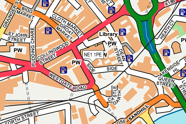 NE1 1PE map - OS OpenMap – Local (Ordnance Survey) NE1 1PE map - OS OpenMap – Local (Ordnance Survey)
