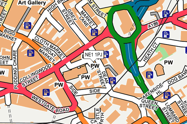 NE1 1PJ map - OS OpenMap – Local (Ordnance Survey) NE1 1PJ map - OS OpenMap – Local (Ordnance Survey)