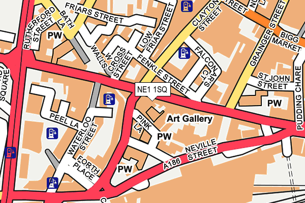 NE1 1SQ map - OS OpenMap – Local (Ordnance Survey)