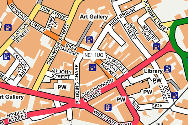 NE1 1UQ map - OS OpenMap – Local (Ordnance Survey)