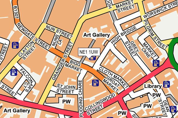 NE1 1UW map - OS OpenMap – Local (Ordnance Survey) NE1 1UW map - OS OpenMap – Local (Ordnance Survey)
