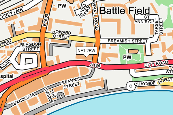 NE1 2BW map - OS OpenMap – Local (Ordnance Survey) NE1 2BW map - OS OpenMap – Local (Ordnance Survey)
