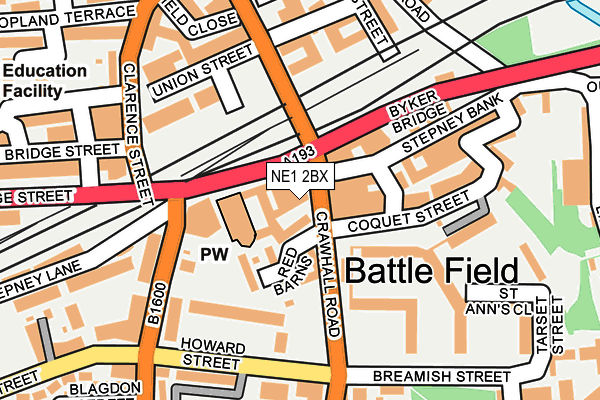 NE1 2BX map - OS OpenMap – Local (Ordnance Survey) NE1 2BX map - OS OpenMap – Local (Ordnance Survey)