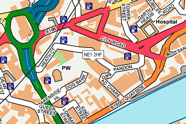 NE1 2HF map - OS OpenMap – Local (Ordnance Survey) NE1 2HF map - OS OpenMap – Local (Ordnance Survey)