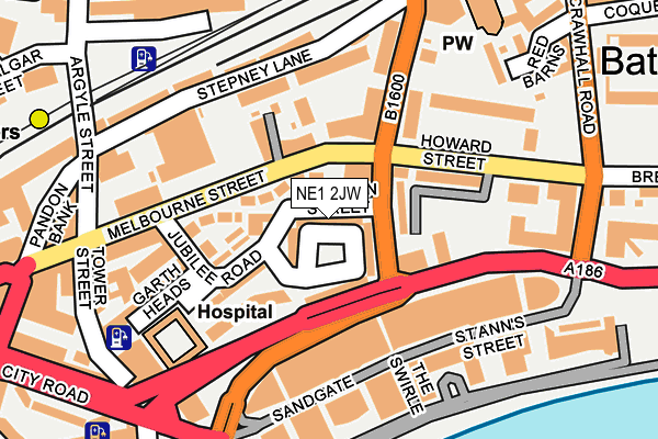 NE1 2JW map - OS OpenMap – Local (Ordnance Survey) NE1 2JW map - OS OpenMap – Local (Ordnance Survey)