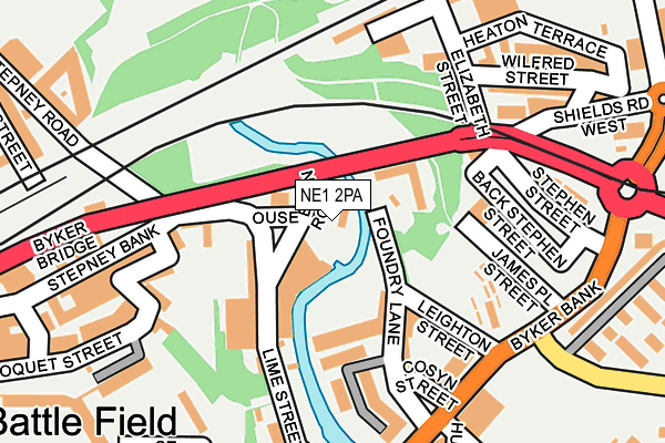 NE1 2PA map - OS OpenMap – Local (Ordnance Survey) NE1 2PA map - OS OpenMap – Local (Ordnance Survey)