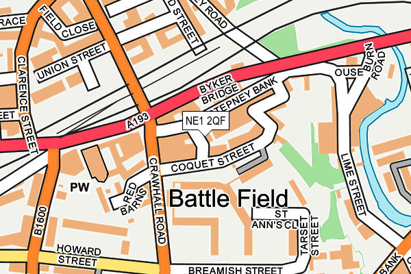 NE1 2QF map - OS OpenMap – Local (Ordnance Survey)