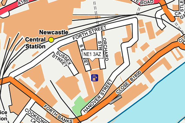 NE1 3AZ map - OS OpenMap – Local (Ordnance Survey) NE1 3AZ map - OS OpenMap – Local (Ordnance Survey)
