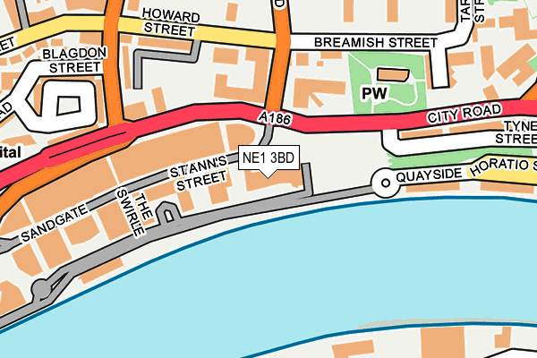 NE1 3BD map - OS OpenMap – Local (Ordnance Survey) NE1 3BD map - OS OpenMap – Local (Ordnance Survey)