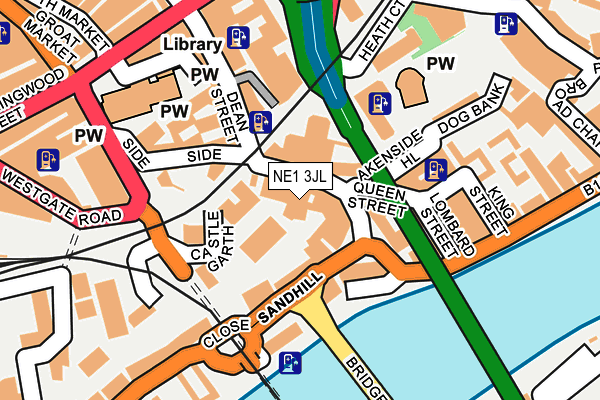 NE1 3JL map - OS OpenMap – Local (Ordnance Survey) NE1 3JL map - OS OpenMap – Local (Ordnance Survey)