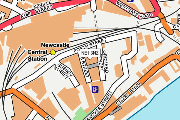 NE1 3NZ map - OS OpenMap – Local (Ordnance Survey) NE1 3NZ map - OS OpenMap – Local (Ordnance Survey)