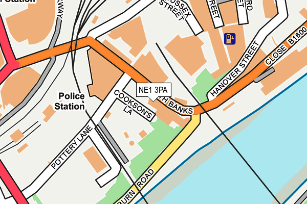 NE1 3PA map - OS OpenMap – Local (Ordnance Survey) NE1 3PA map - OS OpenMap – Local (Ordnance Survey)