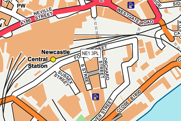 NE1 3PL map - OS OpenMap – Local (Ordnance Survey)