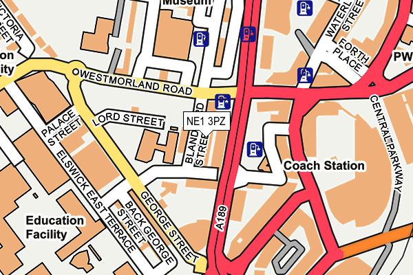 NE1 3PZ map - OS OpenMap – Local (Ordnance Survey) NE1 3PZ map - OS OpenMap – Local (Ordnance Survey)