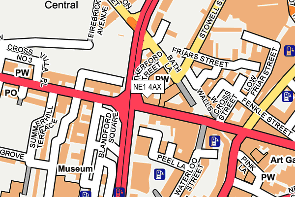 NE1 4AX map - OS OpenMap – Local (Ordnance Survey) NE1 4AX map - OS OpenMap – Local (Ordnance Survey)