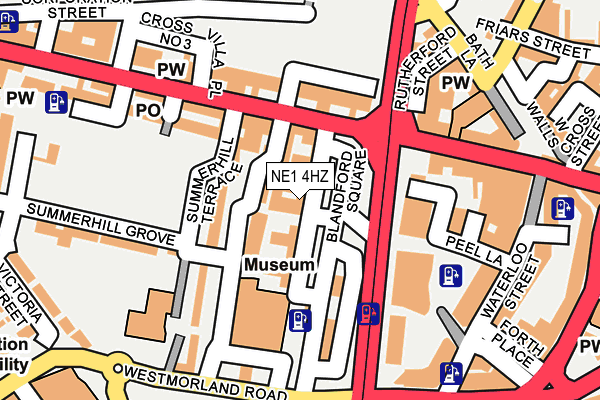 NE1 4HZ map - OS OpenMap – Local (Ordnance Survey) NE1 4HZ map - OS OpenMap – Local (Ordnance Survey)