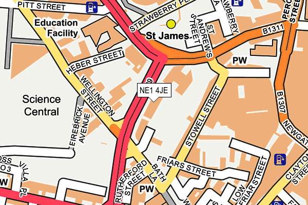 NE1 4JE map - OS OpenMap – Local (Ordnance Survey) NE1 4JE map - OS OpenMap – Local (Ordnance Survey)