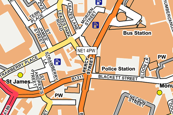 NE1 4PW map - OS OpenMap – Local (Ordnance Survey) NE1 4PW map - OS OpenMap – Local (Ordnance Survey)