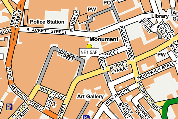 NE1 5AF map - OS OpenMap – Local (Ordnance Survey) NE1 5AF map - OS OpenMap – Local (Ordnance Survey)