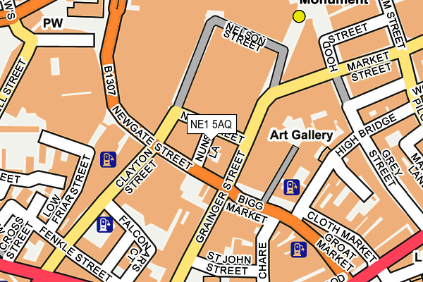 NE1 5AQ map - OS OpenMap – Local (Ordnance Survey) NE1 5AQ map - OS OpenMap – Local (Ordnance Survey)