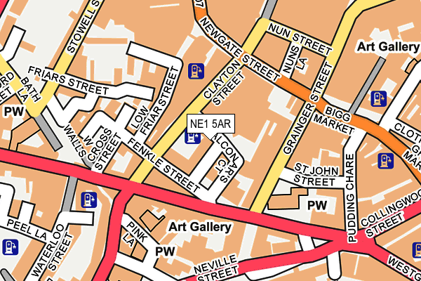 NE1 5AR map - OS OpenMap – Local (Ordnance Survey) NE1 5AR map - OS OpenMap – Local (Ordnance Survey)
