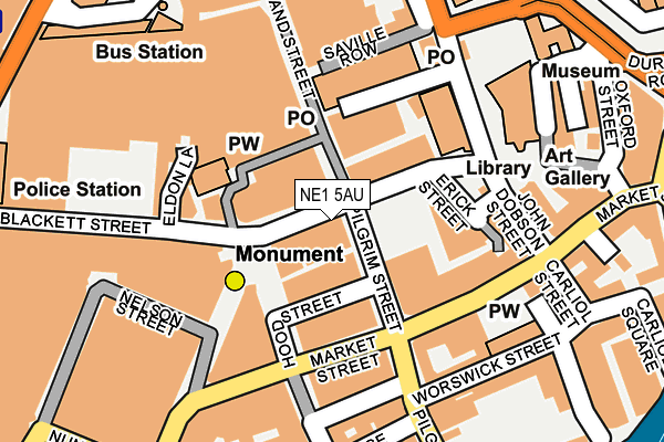 NE1 5AU map - OS OpenMap – Local (Ordnance Survey) NE1 5AU map - OS OpenMap – Local (Ordnance Survey)
