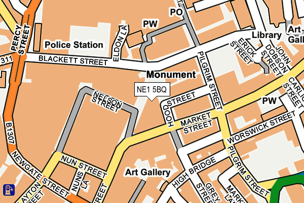 NE1 5BQ map - OS OpenMap – Local (Ordnance Survey) NE1 5BQ map - OS OpenMap – Local (Ordnance Survey)