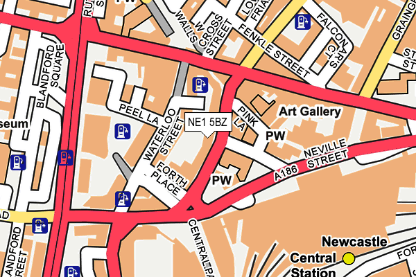 NE1 5BZ map - OS OpenMap – Local (Ordnance Survey) NE1 5BZ map - OS OpenMap – Local (Ordnance Survey)