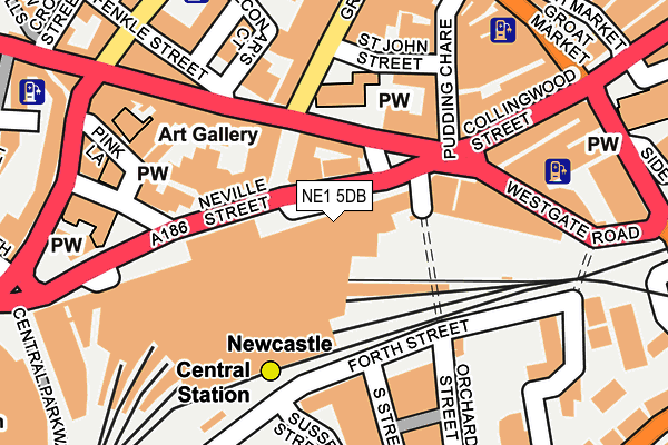 NE1 5DB map - OS OpenMap – Local (Ordnance Survey)