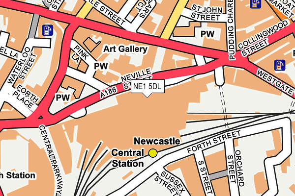 NE1 5DL map - OS OpenMap – Local (Ordnance Survey)