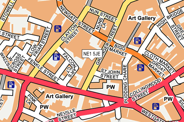 NE1 5JE map - OS OpenMap – Local (Ordnance Survey) NE1 5JE map - OS OpenMap – Local (Ordnance Survey)