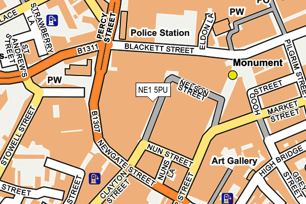 NE1 5PU map - OS OpenMap – Local (Ordnance Survey)