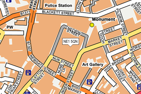 NE1 5QN map - OS OpenMap – Local (Ordnance Survey) NE1 5QN map - OS OpenMap – Local (Ordnance Survey)