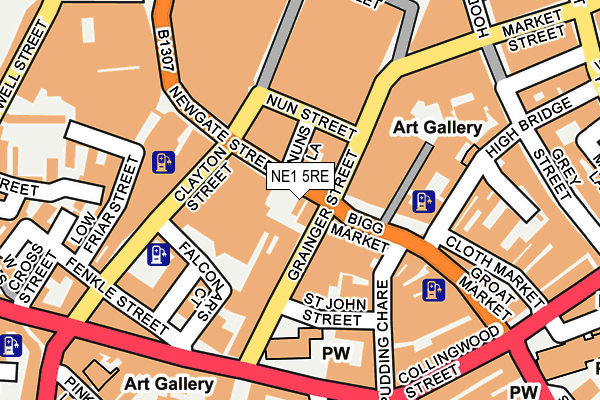 NE1 5RE map - OS OpenMap – Local (Ordnance Survey) NE1 5RE map - OS OpenMap – Local (Ordnance Survey)