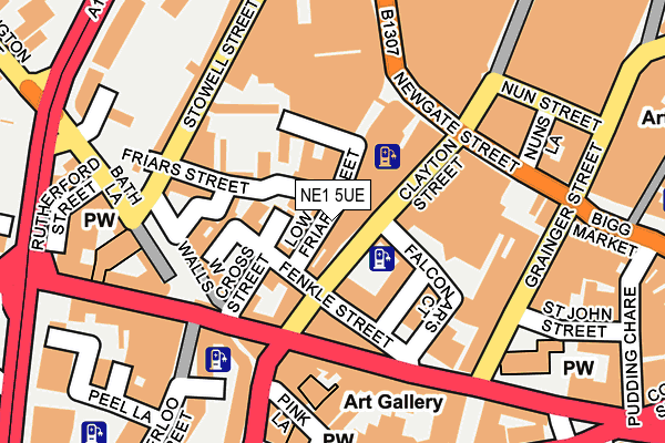 NE1 5UE map - OS OpenMap – Local (Ordnance Survey) NE1 5UE map - OS OpenMap – Local (Ordnance Survey)