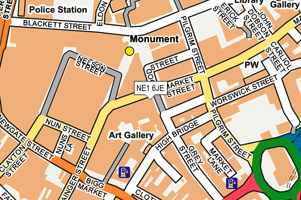 NE1 6JE map - OS OpenMap – Local (Ordnance Survey)