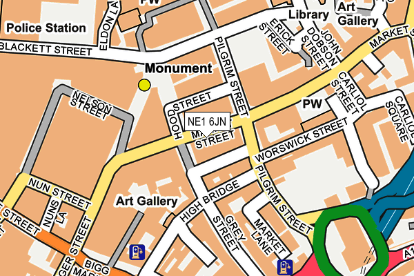 NE1 6JN map - OS OpenMap – Local (Ordnance Survey) NE1 6JN map - OS OpenMap – Local (Ordnance Survey)