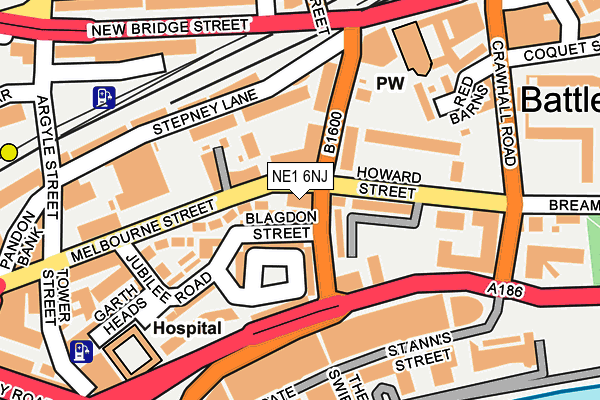 NE1 6NJ map - OS OpenMap – Local (Ordnance Survey) NE1 6NJ map - OS OpenMap – Local (Ordnance Survey)