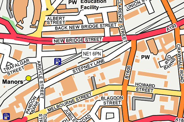 NE1 6PN map - OS OpenMap – Local (Ordnance Survey) NE1 6PN map - OS OpenMap – Local (Ordnance Survey)