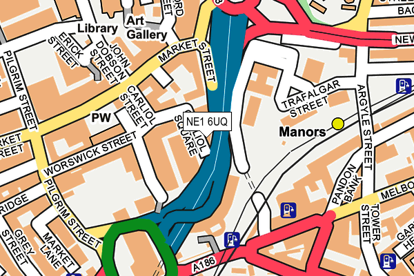 NE1 6UQ map - OS OpenMap – Local (Ordnance Survey)