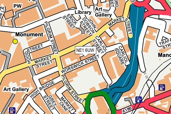 NE1 6UW map - OS OpenMap – Local (Ordnance Survey)
