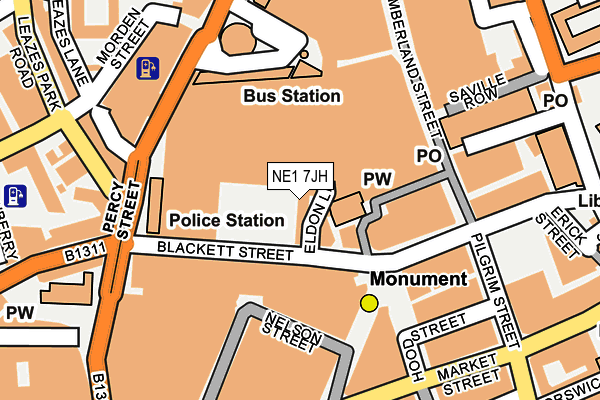NE1 7JH map - OS OpenMap – Local (Ordnance Survey) NE1 7JH map - OS OpenMap – Local (Ordnance Survey)